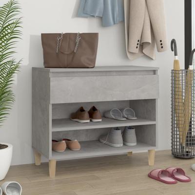 VidaXL Schoenenkast 70x36x60 cm bewerkt hout betongrijs VidaXL Schoenenkast 70x36x60 cm bewerkt hout betongrijs