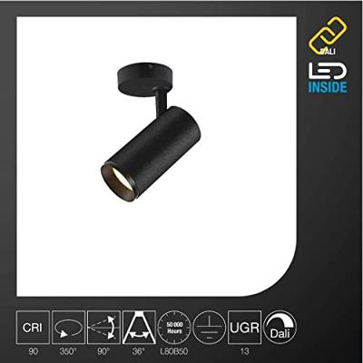 SLV OpbouwspotNuminos M Dali zwart 3000K - 36gr - 1004491