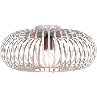 LED Plafondlamp - Plafondverlichting - Trion Johy - E27 Fitting - Rond - Industrieel - Mat Grijs - Aluminium - 40cm