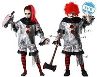 Kostuums voor Kinderen Grijs Clown - Maat: 10-12 Jaar - Maat: 10-12 Jaar - thumbnail