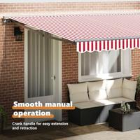 VidaXL Inklapbaar zonnescherm rood en wit 400 × 300 cm - thumbnail
