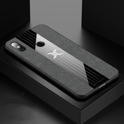 Voor Xiaomi mi Max 3 XINLI stiksels doek textuur schokbestendige TPU beschermhoes (grijs)