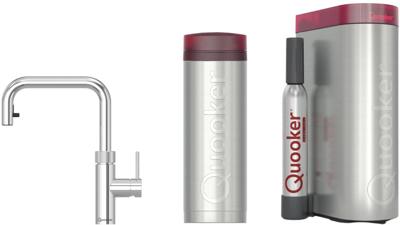Quooker Flex Square met PRO3 boiler en CUBE reservoir 5-in-1 kokendwaterkraan chroom