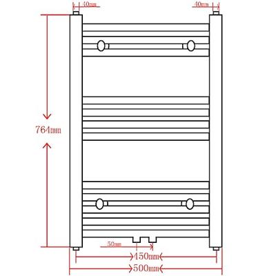 Radiator/handdoekenrek gebogen 500x764 mm zwart - thumbnail