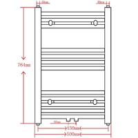 Radiator / handdoekenrek gebogen 500x764 mm zwart - thumbnail