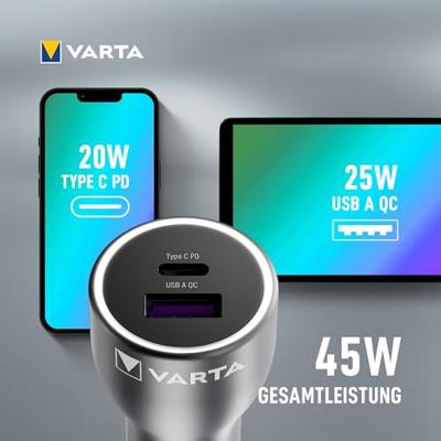 Varta Car Charger VARTA Car Charger Stroombelasting (max.): 3 A 12/24 V Varta Car Charger VARTA Car Charger Stroombelasting (max.): 3 A 12/24 V