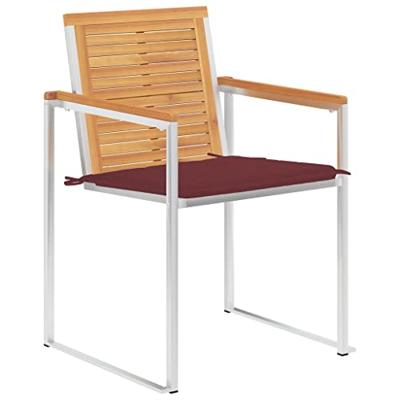 Tuinstoelen 8 st met kussens massief teakhout
