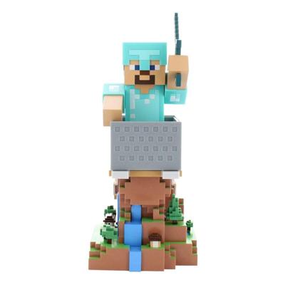 Minecraft Steve Diamond Armor beeldje - EXQUISITE GAMING - Cable Guys - Houder voor koptelefoon, smartphone of kleine accessoires - 20 cm Minecraft Steve Diamond Armor beeldje - EXQUISITE GAMING - Cable Guys - Houder voor koptelefoon, smartphone of kleine accessoires - 20 cm