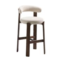 Kave Home Granite barkruk H75 chenille Beige/walnoot - thumbnail