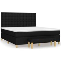 Boxspring met matras stof zwart 180x200 cm - thumbnail