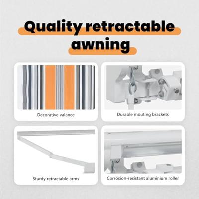 VidaXL Inklapbaar zonnescherm blauw en oranje 350 x 200 cm