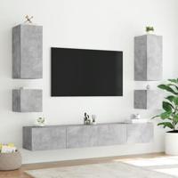 Tv-wandmeubel met LED-verlichting 100x35x41 cm betongrijs - thumbnail