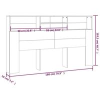 Hoofdbordkast 180x19x103,5 cm betongrijs - thumbnail
