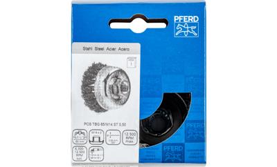 PFERD TOOLS Komborstel getordeerd TBG Ø 65 mm M14 staaldraad-Ø 0,50 voor haakse slijpers POS TBG 65/M14 ST 0,50 43305001 1 stuk(s) PFERD TOOLS Komborstel getordeerd TBG Ø 65 mm M14 staaldraad-Ø 0,50 voor haakse slijpers POS TBG 65/M14 ST 0,50 43305001 1 stuk(s)