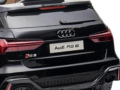 Audi RS6, 12-volt elektrische kinderauto met rubberen banden, leren zitje en meer!