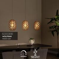 Lucide WOLFRAM - Hanglamp - 3xE27 - Mat Goud / Messing - thumbnail