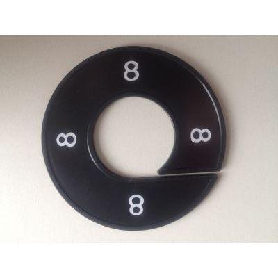 Maatring 9cm zwart/wit 8