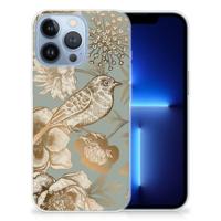 TPU Case voor Apple iPhone 13 Pro Vintage Bird Flowers - thumbnail
