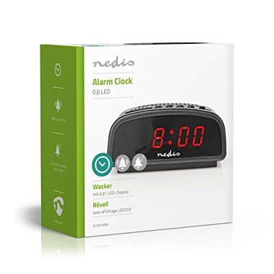Nedis Digitale Bureau-Wekker | LED-Scherm | Snoozefunctie | Nee | Zwart | 1 stuks - CLDK008BK - CLDK008BK - thumbnail
