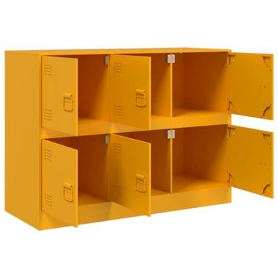 Dressoir 99x39x73 cm staal mosterdgeel