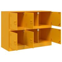 Dressoir 99x39x73 cm staal mosterdgeel - thumbnail
