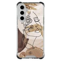 Samsung Galaxy A54 shockproof hoesje - Abstract gezicht bruin - thumbnail