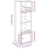 Boekenkast 31x24x102 cm bewerkt hout grijs sonoma eikenkleurig - thumbnail