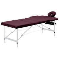 VidaXL Massagetafel inklapbaar 3 zones aluminum paars - thumbnail