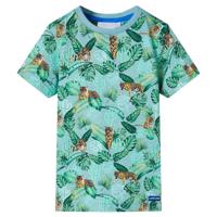 Kindershirt 104 gemleerd lichtgroen - thumbnail