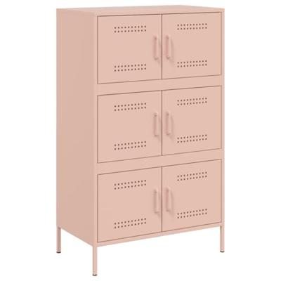 Hoge kast 68x39x113 cm staal roze - thumbnail
