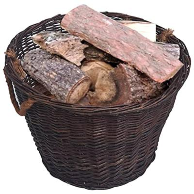 VidaXL 3-delige houtmandenset stapelbaar wilgenhout donkerbruin
