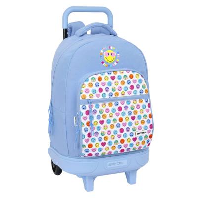 Schoolrugzak Smiley Joyful Blauw Multicolour 33 x 45 x 22 cm