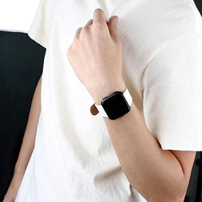 Fitbit Versa 1 / 2 & Lite leren bandje - Wit