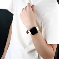 Fitbit Versa 1 / 2 & Lite leren bandje - Wit - thumbnail