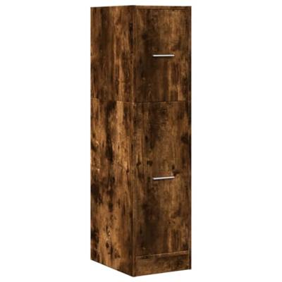 Apothekerskast 30x41x118 cm bewerkt hout gerookt eikenkleurig