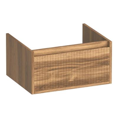 Brauer Hope Wavy - Onderkast - 60 cm - met 1 Softclose Lade Greeploos en 1 Sifon Uitsparing - Honey