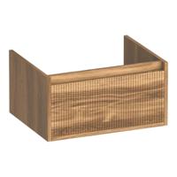 Brauer Hope Wavy - Onderkast - 60 cm - met 1 Softclose Lade Greeploos en 1 Sifon Uitsparing - Honey - thumbnail