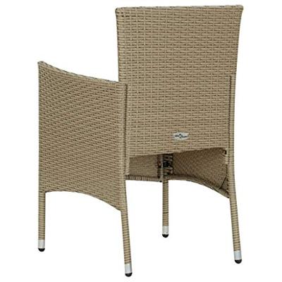 Tuinstoelen 2 st poly rattan beige - thumbnail