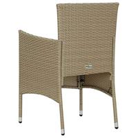 Tuinstoelen 2 st poly rattan beige - thumbnail