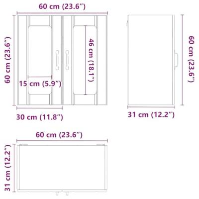 Keukenbovenkast met glazen deur Lucca bewerkt hout gerookt eikenkleur