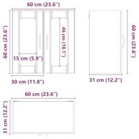 Keukenbovenkast met glazen deur Lucca bewerkt hout gerookt eikenkleur - thumbnail