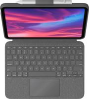 Logitech Combo Touch Detachable 10th Gen iPad Toetsenbordhoes met Groot Precisie-Trackpad, Toetsenbord met Achtergrondverlichting en Smart Connector - UK Engels QWERTY indeling-Layout - Grijs - thumbnail