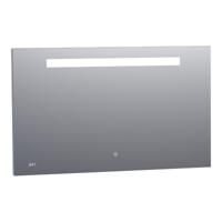 Brauer Quartz Spiegel - Rechthoekig - 120 cm - met Directe LED-Verlichting - Dimbaar - met Touchbediening - met Klok - thumbnail