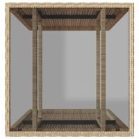 3-delige Bistroset met kussens poly rattan beige - thumbnail
