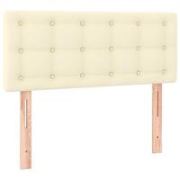 Boxspring met matras kunstleer crèmekleurig 100x200 cm - thumbnail