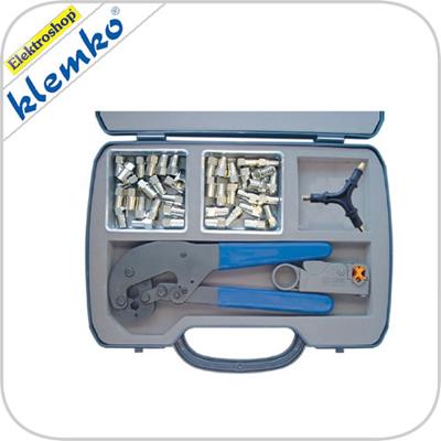 Assortiment met F-Connectoren Female krimp Coax-12 en RG59,