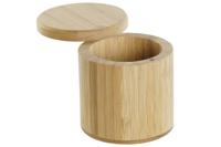 Zoutvaatje met deksel DKD Home Decor Natuurlijk Bamboe 8,5 x 8,5 x 8,5 cm - thumbnail