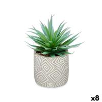 Decoratieve plant Ibergarden Hout Polyethyleen Plastic Cement Vetplant 17 x 21 x 17 cm (8 Stuks) - thumbnail