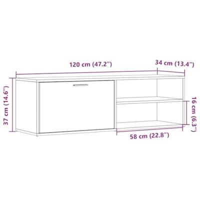 Tv-meubel 120x34x37 cm bewerkt hout oud houtkleurig