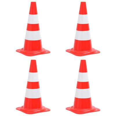Verkeerskegels 4 st reflecterend 50 cm rood en wit